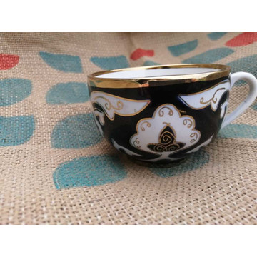 Чашка для чая Пахта синяя 0.22 л узбекский фарфор