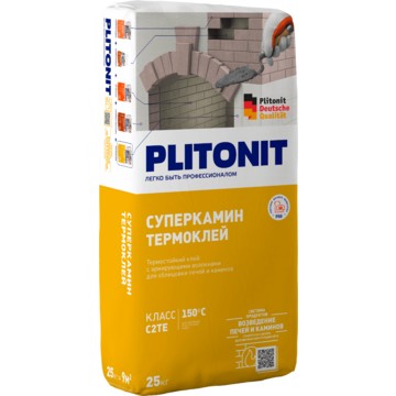Термостойкий плиточный клей PLITONIT СуперКамин ТермоКлей 25 кг