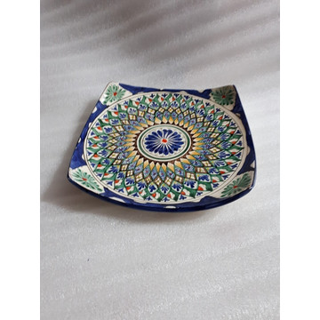 Тарелка квадратная Риштан 31 см узбекская керамика