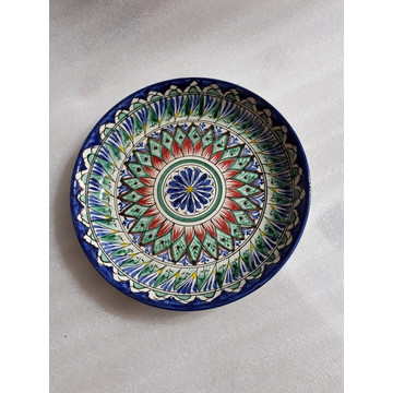 Порционная тарелка глубокая Риштан 25 см узбекская керамика